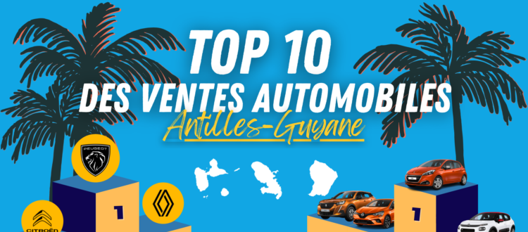 Top 10 des ventes automobiles T1 2022 – Antilles-Guyane