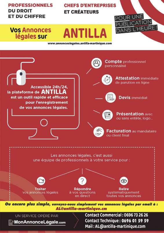 ANTILLA ANNONCES LEGALES