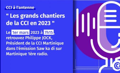 Les grands chantiers et actus de la CCI en 2023, avec Philippe Jock sur Martinique 1ere Radio, le mercredi 1er Mars à 7h15