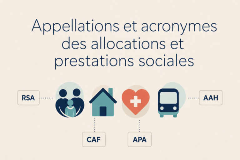 Appellations et acronymes des allocations et prestations sociales en Martinique