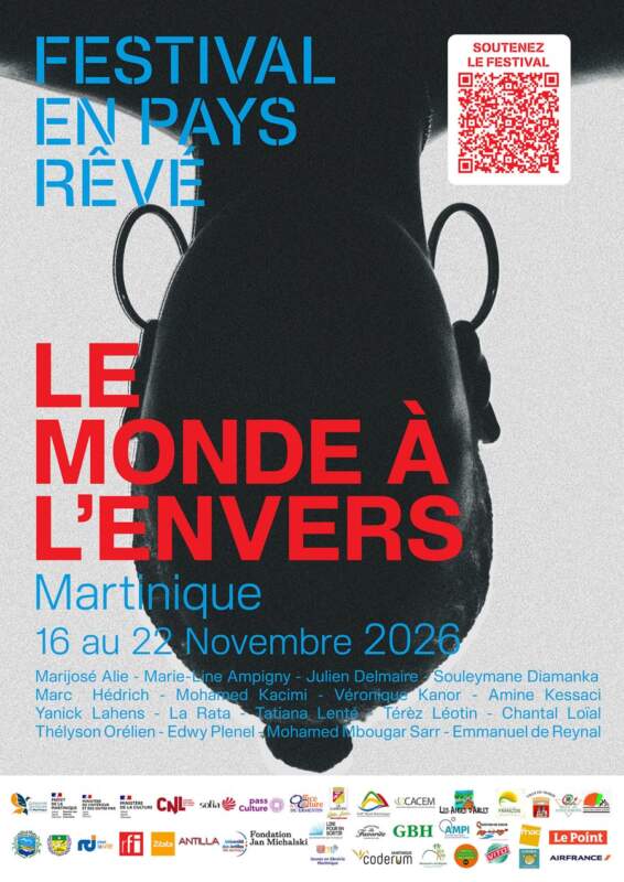 Affiche du Festival en Pays Rêvé 2026, Le monde à l’envers, du 16 au 22 novembre en Martinique