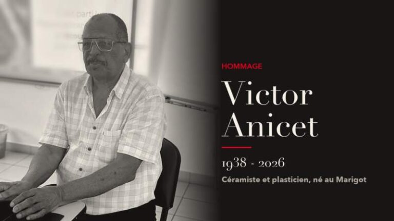 Portrait en noir et blanc de Victor Anicet, avec la mention Hommage, Victor Anicet, 1938 - 2026